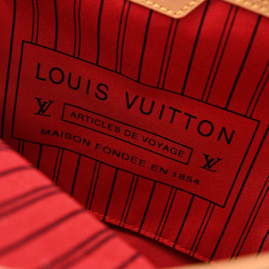 Louis Vuitton Neverfull MM Tote Bag – Monogram Canvas with Red Interior
