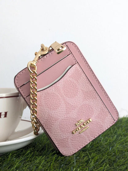 Coach Card Holder Powder Pink