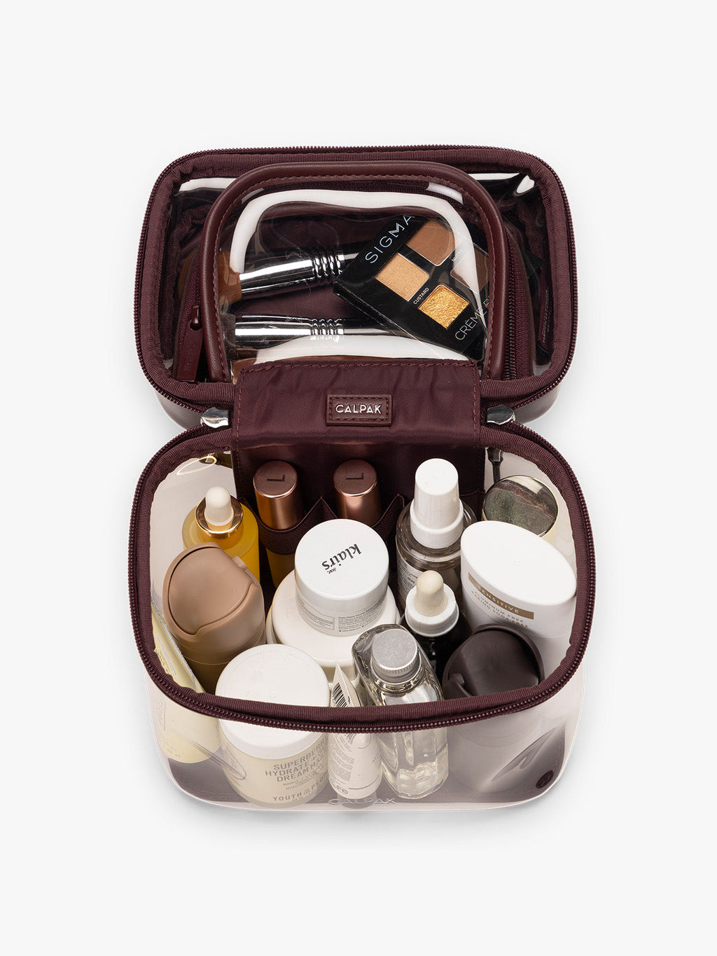 Clear Train Case with Top Compartment