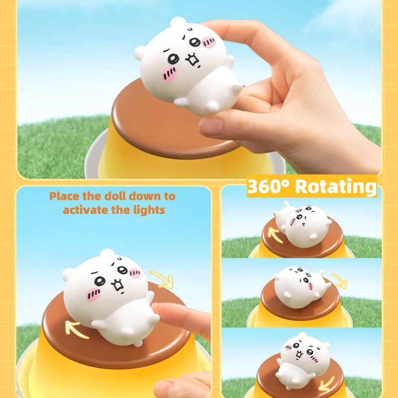 ChiiKAWA Pudding Lamp - 3 Adjustable Brightness Levels, Breathing Light Mode, Magnetic 360° Rotating - Fun Desk Decor & Gift - MarTUBE®