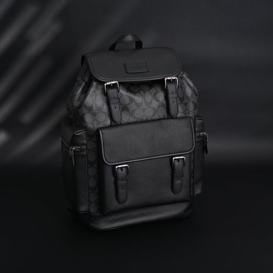 Coach Men’s Leather Backpack – Black Signature Canvas