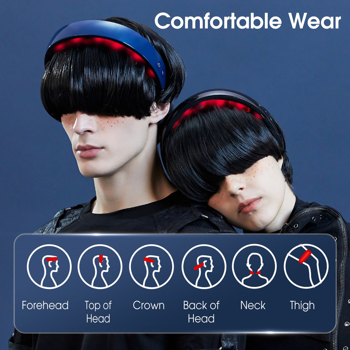 H2 HANDS-FREE Electric Scalp Massager for Head Massage with Heat, 10 Vibrating Contacts, 5 Massage Modes, Wearable Headband Design for Relaxation and Daily Stress Relief