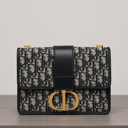 Dior 30 Montaigne Bag Oblique Blue Jacquard