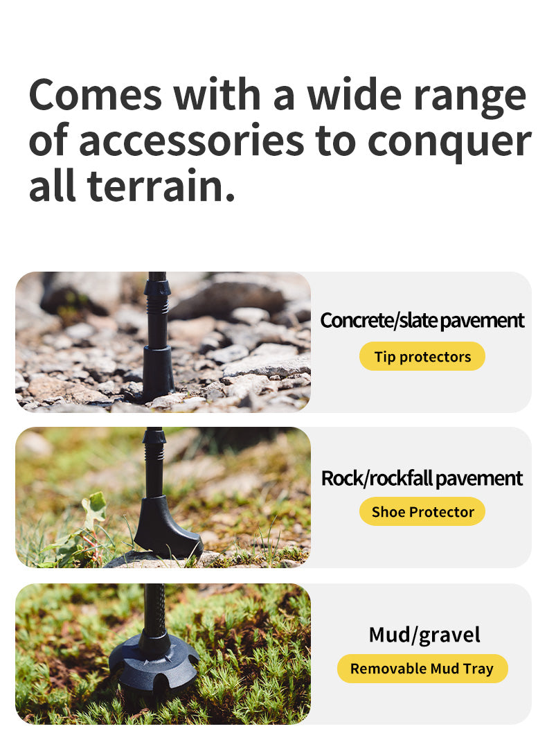 Far Wind™ Three-section Telescopic Carbon Trekking Pole