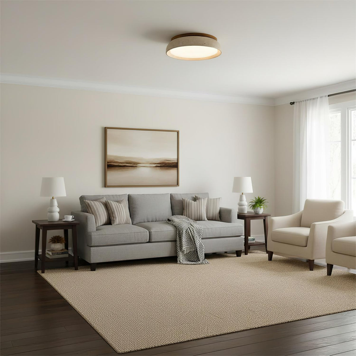 Piedra Travertine Ceiling Light