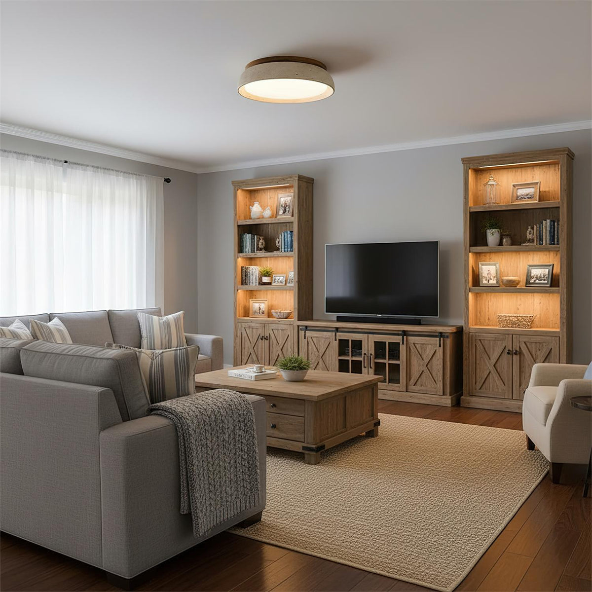 Piedra Travertine Ceiling Light