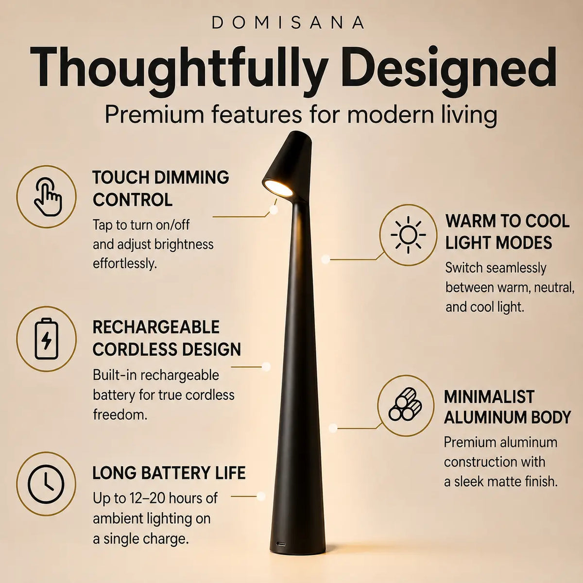 Linea Cordless Table Lamp - Limited Time Offer